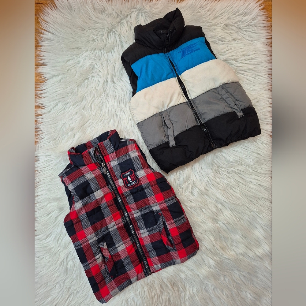 Plaid and Colorblock Puffer Vests Boys 2 Years.